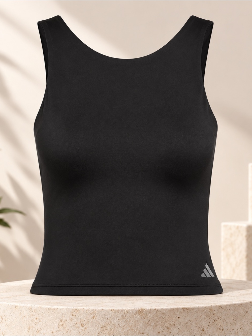 adidas Black Sports Crop Top with inner bra